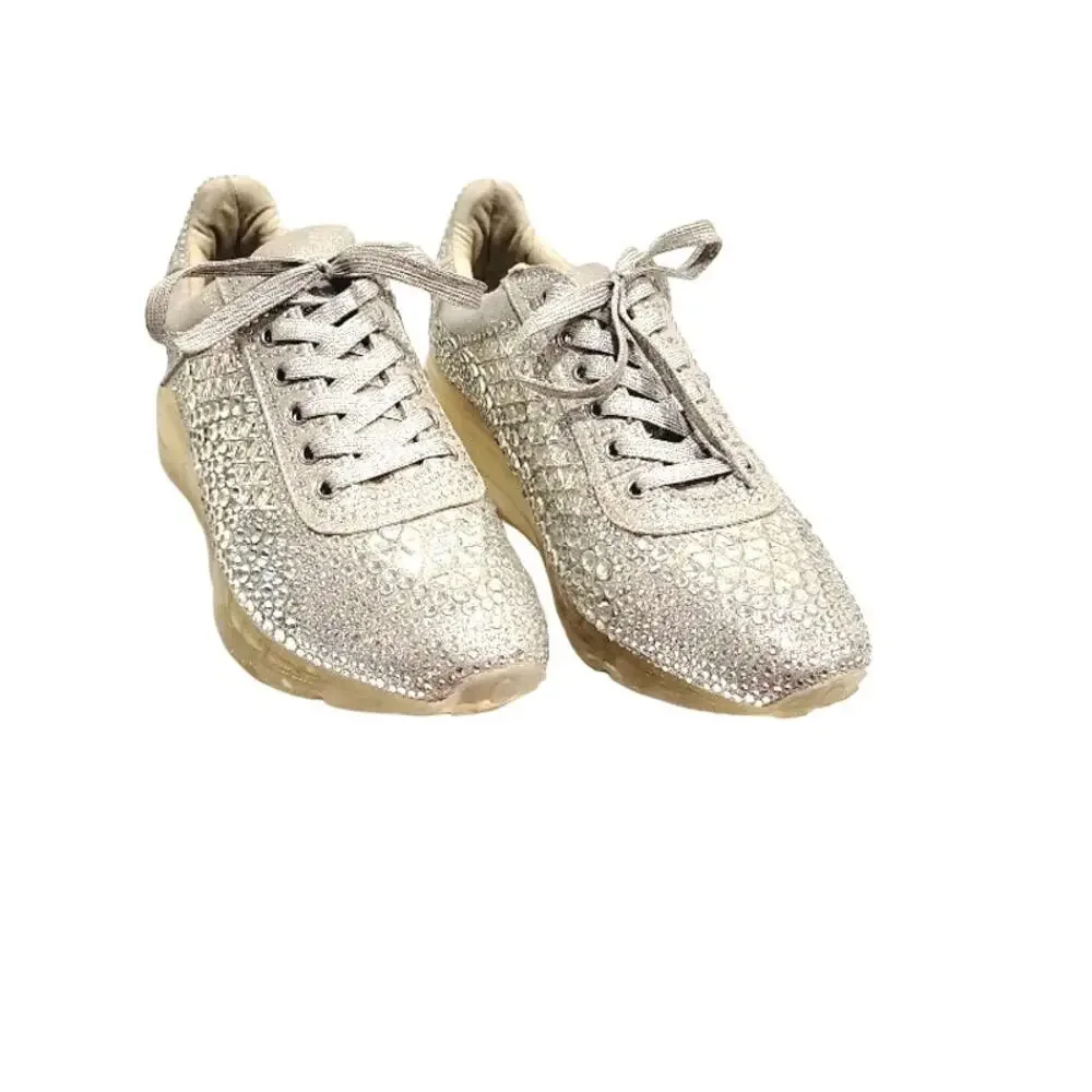 Steve Madden Sneakers Crystal Rhinestones Men's Sz 11 Lace‎ Up Corona Carissa